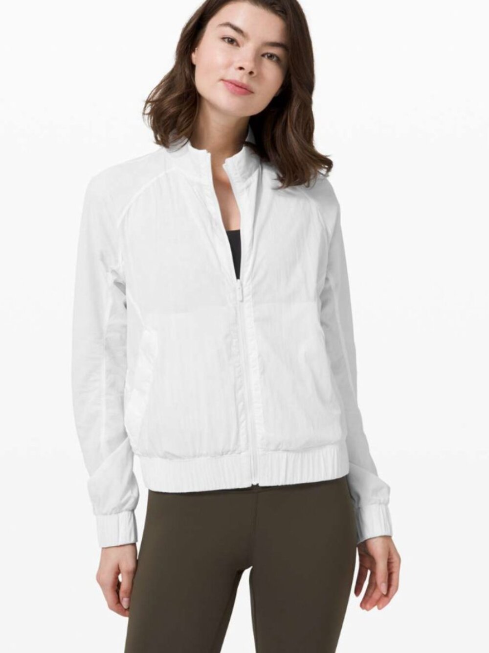 Lululemon Bombs Away Jacket windbreaker white grey reversible 2
